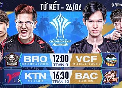 Trực tiếp AIC 2022 hôm nay ngày 26/6: BRO vs VCF, KTN vs BAC