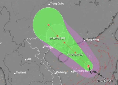 Bão số 1 giật cấp 12 di chuyển theo hướng Tây Bắc, khả năng mạnh thêm