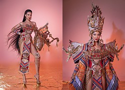 Cận cảnh trang phục dân tộc đính pha lê, mạ vàng nặng 37kg của Kim Duyên tại Miss Supranational