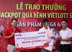 Thuê bao là nhân viên văn phòng nhận trúng giải Jackpot cao nhất qua Vietlott SMS 66,8 tỉ đồng