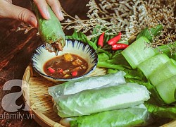 Bánh tráng cuốn thịt luộc chấm mắm nêm cho bữa trưa ngon lành nhanh gọn