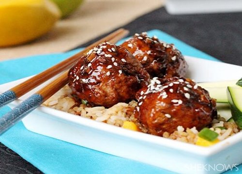 Thịt viên nướng sốt teriyaki thơm ngon khó cưỡng nổi