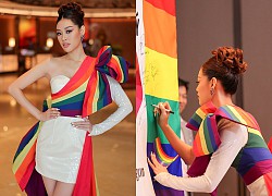 Hoa hậu Khánh Vân mặc váy lục sắc, ủng hộ hôn nhân LGBT tại Việt Nam