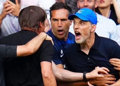 Tuchel và Conte cùng nhận thẻ đỏ, suýt choảng nhau ở trận derby London