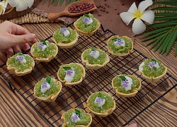 Cách làm bánh tart đậu đỏ bột báng lá dứa, thơm béo, ngon miệng