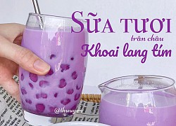 Cách làm sữa tươi trân châu khoai lang tím đẹp mắt, thơm ngon