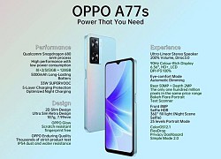 Rò rỉ thông số kỹ thuật đầy đủ của OPPO A77s với thiết kế cực bắt mắt