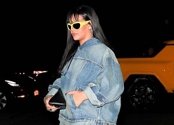 Ca sĩ Rihanna diện đồ denim khỏe khoắn đi chơi đêm cùng bạn bè