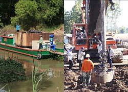 Điều động thêm trang thiết bị để giải cứu bé trai rơi xuống trụ bê tông