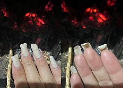 Sự cố với nail: Cô gái hơ tay cho ấm khiến bột móng tan chảy như kem