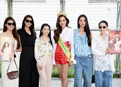 Á hậu Hương Ly có mặt tại sân bay để tiễn bạn thân Hoàng Phương đi dự thi Miss Grand International 2023