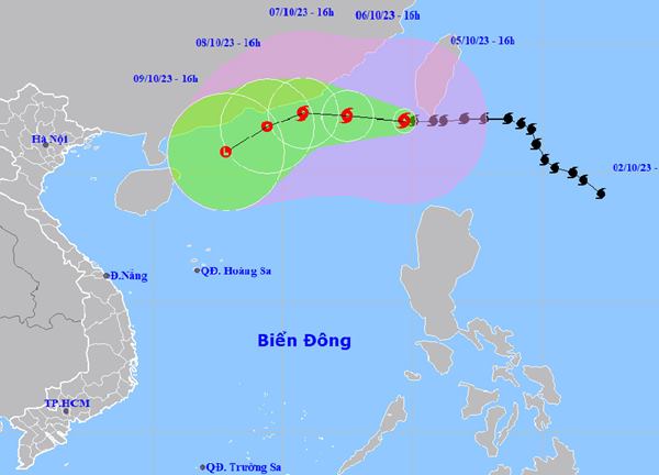 Bão Koinu vào Biển Đông, mạnh cấp 12, giật cấp 15