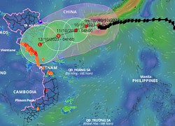Bão số 4 giật cấp 16 di chuyển chậm, hướng vào Vịnh Bắc Bộ