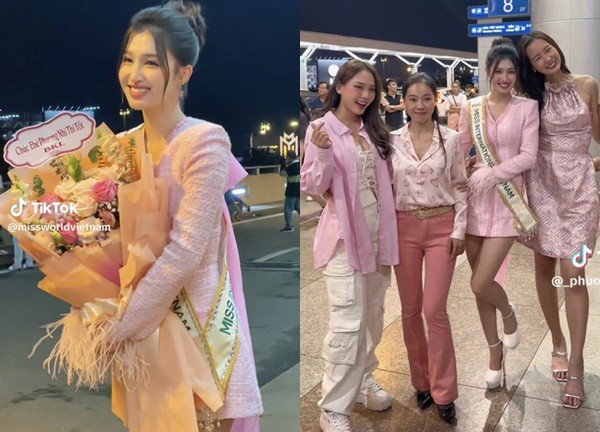 Phương Nhi lên đường chinh chiến Miss International: Nhan sắc ngọt ngào, Mai Phương - Bảo Ngọc cùng dàn hậu đến tiễn