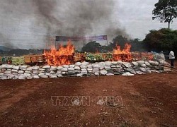 Lào tiêu hủy hàng chục tấn ma túy