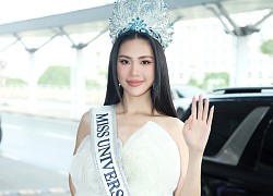 Bùi Quỳnh Hoa lên đường đi thi Miss Universe sau loạt lùm xùm, fan mang hoa ra sân bay tiễn