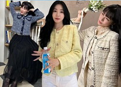 Tham khảo Tiffany Young cách diện áo khoác vải tweed đẹp suốt mùa lễ hội