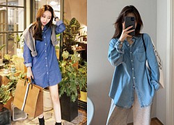 Áo sơ mi denim mặc đẹp từ hè sang thu đông, muốn không đụng hàng phải biết 4 cách phối