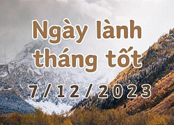 Xem ngày lành tháng tốt 7/12/2023: Đây là ngày tốt, nên làm các việc hôn thú, khai trương. Không nên tố tụng, chuyển nhà.