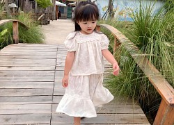 Con gái Đông Nhi xinh xắn như nàng công chúa nhờ loạt váy mẹ chọn, diện outfit điệu đà có chung điểm này