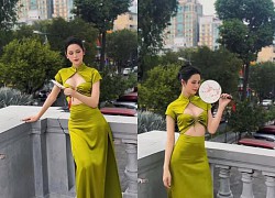 "Tiên nữ Đắk Nia" mặc váy sườn xám khoét ngực, hở bụng "thoáng mát"