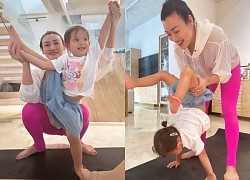 Con gái Hà Hồ 2 tuổi đã tập tành yoga, uốn dẻo chẳng kém mẹ