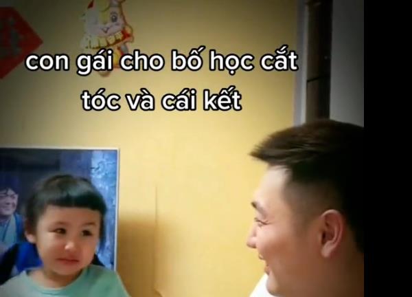 Bố trổ tài tạo kiểu tóc cho con gái, sản phẩm khiến cô bé "khóc thét"