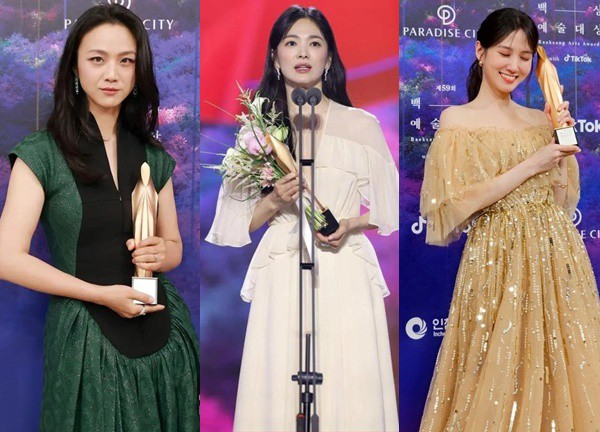 3 mỹ nhân quyền lực nhất Baeksang 2023 chung khung hình: Song Hye Kyo tương tác cực đáng yêu với 'em gái Daesang'