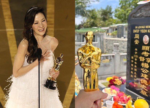 'Đả nữ' Dương Tử Quỳnh mang tượng vàng Oscar đến mộ cha