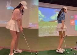 Mẫu thể thao Hàn Quốc chuộng diện váy ngắn, khoe đôi chân dài đi chơi golf &quot;ảo&quot;