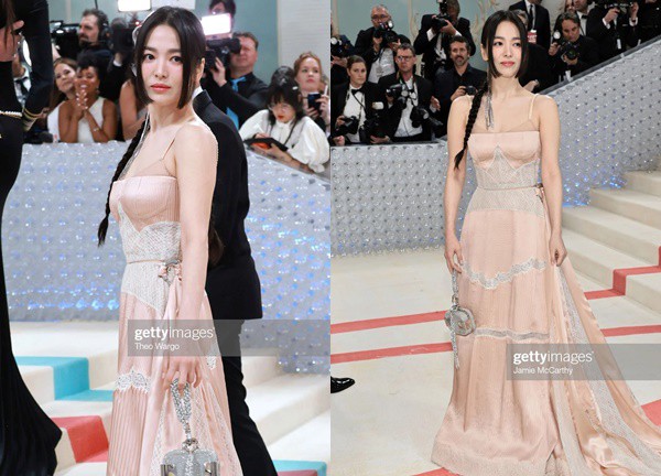 Bóc trần nhan sắc thật của Song Hye Kyo qua "ống kính tử thần" Getty Images và cam thường tại Met Gala 2023, liệu có bớt lung linh?