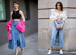 Cách tạo kiểu váy maxi denim cho chị em có vóc dáng nhỏ nhắn