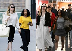 Angelina Jolie đi công tác, được con gái nuôi Zahara làm cho điều đặc biệt, mặt mộc tuổi U50 gây sốc