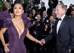 Diễn viên Salma Hayek sexy nắm tay chồng tỷ phú trên thảm đỏ Cannes