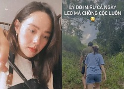 Minh Hằng bầu vượt mặt vẫn đi leo núi