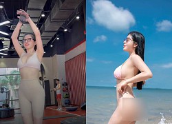 Hot girl Long An tiết lộ cách mặc đồ màu da khi đi tập gym