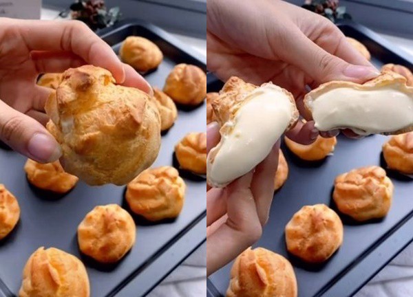 Cuối tuần làm món bánh su kem sữa tươi đãi gia đình