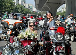 Cô dâu "ngầu nhất Hà Nội" được chồng đón bằng dàn "siêu mô tô" 20 tỷ đồng, soi gia thế mới bất ngờ