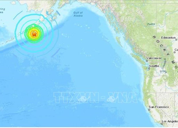 Động đất có độ lớn 5,9 tại bang Alaska (Mỹ)