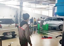 Nổ bình đựng dầu tại đại lý Toyota sông Lam