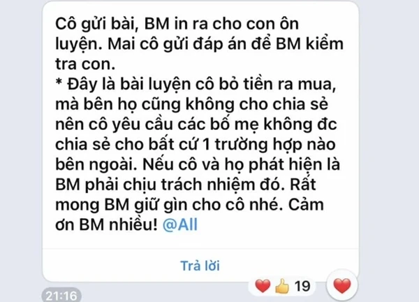 Đăng ảnh tin nhắn của GVCN, một phụ huynh khiến cộng đồng mạng ghen tị: Thật may mắn khi gặp được giáo viên có tâm!