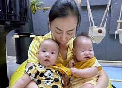 Khoe loạt ảnh cực yêu bên 2 bé sinh đôi, Phương Oanh được khen nuôi con khéo vì điều này