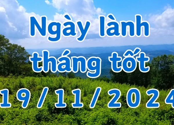 Ngày 19/11/2024 là ngày tốt có thể làm các việc như kết hôn, khai trương, mở cửa hàng, mai táng, cải mộ, ký hợp đồng