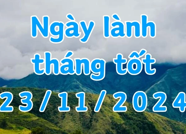 Ngày 23/11/2024 âm lịch là ngày xấu không nên làm các việc như kết hôn, động thổ, mở cửa hàng, đổi việc, sửa mộ, cải mộ