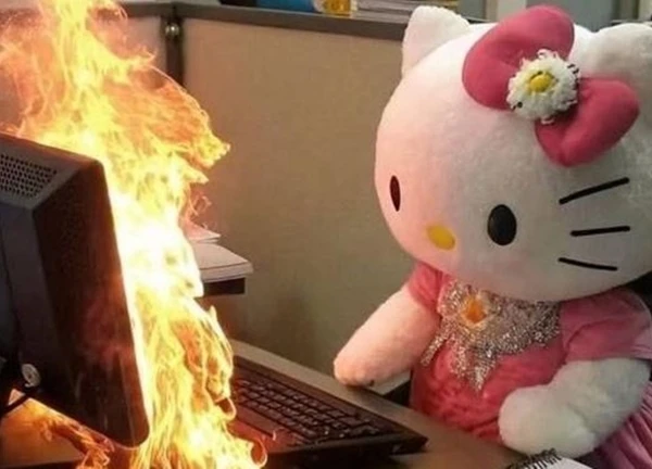 Meme 'Hello Kitty nổi loạn' khiến dân văn phòng đồng cảm