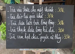 Tấm ảnh menu của tiệm trà toán món độc lạ, dân mạng xem xong lại thấy... "nhột nhột"