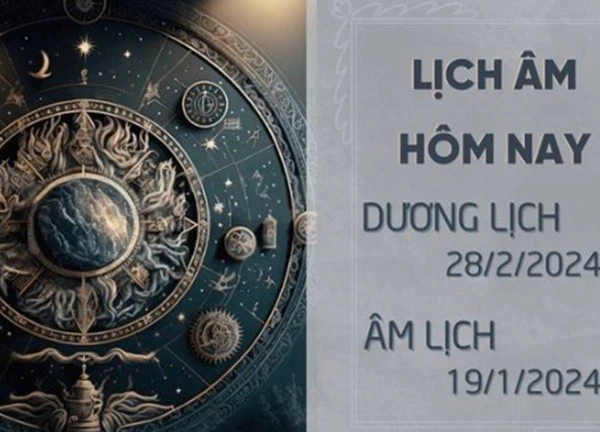 Lịch âm dương hôm nay 28/2/2024 - Lịch vạn niên 28/2 - Xem lịch âm, lịch dương, giờ hoàng đạo ngày 28/2/2024