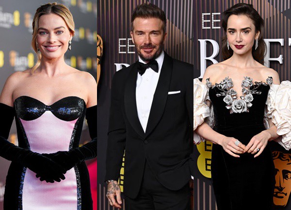 Thảm đỏ BAFTA: "Bạch Tuyết" Lily Collins đụng độ "Barbie" Margot Robbie, David Beckham - Hoàng tử Williams phong độ dẫn đầu dàn sao nam