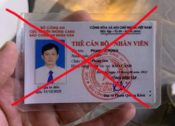 Cảnh báo hiện tượng giả mạo cán bộ, phóng viên, nhân viên Báo CAND