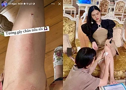 Ngọc Trinh liên tục gặp sự cố ở trên phim trường, hốt hoảng vì suýt gãy chân